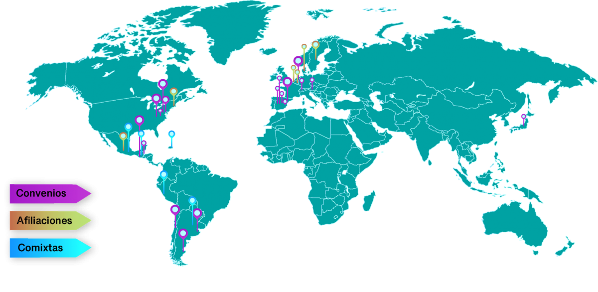 Mapa de socios internacionales