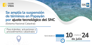 Ampliación suspensión de términos en Popayán