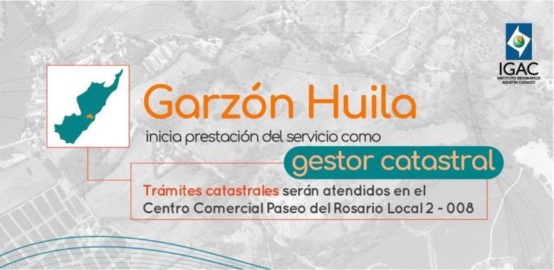 Desde el 25 de febrero, Garzón inicia la prestación del servicio como gestor catastral