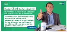 Te invitamos a realizar comentarios a la resolución “Por la cual se adopta el Sistema Nacional de Información Catastral – SINIC y se establecen las condiciones para el reporte de información por parte de los gestores catastrales”